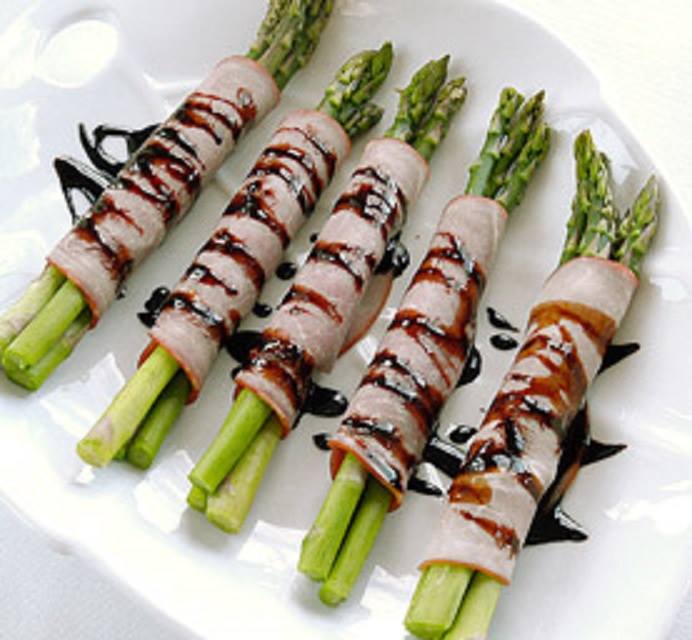 Asparagus Cream Cheese Ham Rolls with Hawaii Balsamics Lemon Balsamic